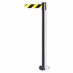 TENSABARRIER 889F-3S-3S-STD-NO-D4X-C Fixed Barrier Post With Belt, Steel, 36 1/2 Inch Post Height, Flange | CU6JCC 20YJ63