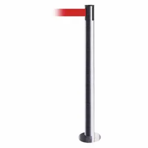 TENSABARRIER 889F-3S-3S-STD-NO-R5X-C Fixed Barrier Post With Belt, Steel, 36 1/2 Inch Post Height, Flange | CU6JAB 20YJ66