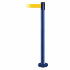 TENSABARRIER 889F-23-23-STD-NO-Y5X-C Fixed Barrier Post With Belt, Blue, 36 1/2 Inch Post Height | CU6JCA 20YH50