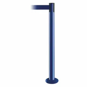 TENSABARRIER 889F-23-23-STD-NO-L5X-C Fixed Barrier Post With Belt, Blue, 36 1/2 Inch Post Height | CU6HRT 20YH52