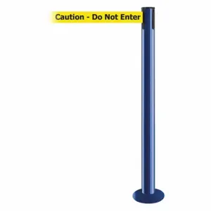 TENSABARRIER 889F-23-23-STD-NO-YAX-C Fixed Barrier Post With Belt, Blue, 36 1/2 Inch Post Height | CU6HRY 20YH54