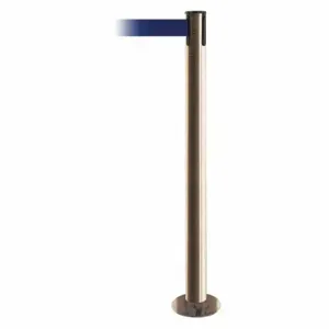 TENSABARRIER 889F-2S-2S-STD-NO-L5X-C Fixed Barrier Post With Belt, Steel, Satin Brass, 36 1/2 Inch Post Height | CU6HYE 20YJ48