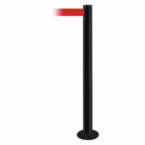 TENSABARRIER 889F-33-33-STD-NO-R5X-C Fixed Barrier Post With Belt, Black, 36 1/2 Inch Post Height | CU6HRL 20YH30