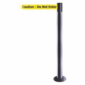 TENSABARRIER 889F-73-73-STD-NO-YAX-C Fixed Barrier Post With Belt, Steel Hammer Tone, 36 1/2 Inch Post Height, Flange, Steel | CU6HTW 20YH63