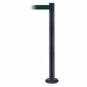 TENSABARRIER 889F-89-89-STD-NO-G6X-C Fixed Barrier Post With Belt, Steel, Black Wrinkle, 36 1/2 Inch Post Height, Flange | CU6JBV 20YH39