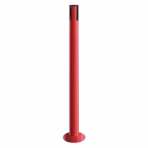 TENSABARRIER 889R-33-21-RCV Single Belt Receiver Post, 36 1/2 Inch Height, Mild Steel, Red, 2 1/2 Inch Post Dia | CU6JMJ 30RF49