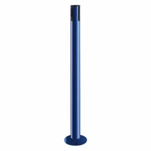 TENSABARRIER 889R-33-23-RCV Single Belt Receiver Post, 36 1/2 Inch Height, Mild Steel, Blue, 2 1/2 Inch Post Dia | CU6JMC 30RF46