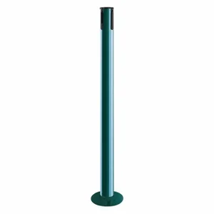 TENSABARRIER 889R-33-28-RCV Single Belt Receiver Post, 36 1/2 Inch Height, Mild Steel, Green, 2 1/2 Inch Post Dia | CU6JME 30RF48