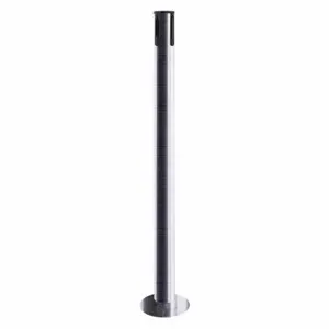 TENSABARRIER 889R-3S-3S-RCV Single Belt Receiver Post, 36 1/2 Inch Height, Mild Steel, Satin Stainless, Removable | CU6JML 30RF57