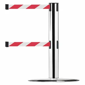 TENSABARRIER 889T2U-1P-1P-STD-NO-D3X-C Dual-line Post Red/white Diagonal | AF4XPB 9NWG1