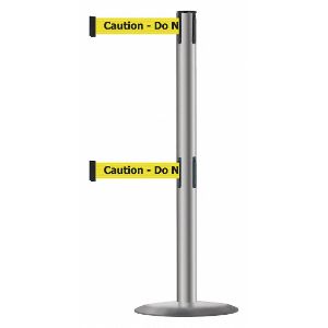 TENSABARRIER 889T2U-3P-3P-STD-NO-YAX-C Post Double Belt Stainless Steel Caution Do Not Enter | AD3DUF 3YHR4
