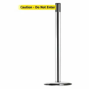 TENSABARRIER 889U-1P-1P-STD-NO-YAX-C Barrier Post With Belt, Steel, Polished Chrome, 38 Inch Post Height, 2 1/2 Inch Post Dia | CU6HDG 20YM14