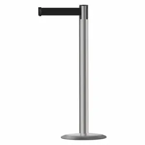 TENSABARRIER 889U-3P-3P-MAX-NO-B9X-C Barrier Post With Belt, Steel, Polished Stainless Steel, 38 Inch Post Height, Std, 1 Belts | CU6HER 20YK98