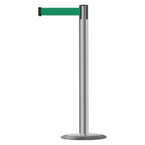 TENSABARRIER 889U-3P-3P-MAX-NO-G6X-C Barrier Post With Belt, Steel, Polished Stainless Steel, 38 Inch Post Height, Std, 1 Belts | CU6HEQ 20YK99