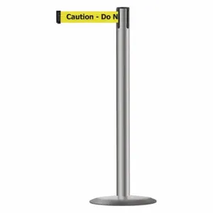 TENSABARRIER 889U-3P-3P-MAX-NO-YAX-C Barrier Post With Belt, Steel, Polished Stainless Steel, 38 Inch Post Height, Std, 1 Belts | CU6HEW 20YL05