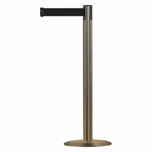 TENSABARRIER 889U-3S-3S-MAX-NO-B9X-C Barrier Post With Belt, Steel, Satin Stainless Steel, 38 Inch Post Height | CU6HHZ 20YL09