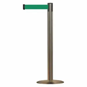 TENSABARRIER 889U-3S-3S-MAX-NO-G6X-C Barrier Post With Belt, Steel, Satin Stainless Steel, 38 Inch Post Height | CU6HJK 20YL11