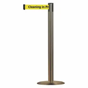 TENSABARRIER 889U-3S-3S-MAX-NO-YCX-C Barrier Post With Belt, Steel, Satin Stainless Steel, 38 Inch Post Height | CU6HJH 20YL16