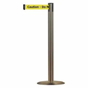 TENSABARRIER 889U-3S-3S-STD-NO-YAX-C Barrier Post With Belt, Steel, Satin Stainless Steel, 38 Inch Post Height | CU6HHY 20YM62