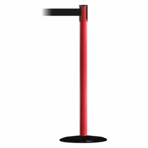 TENSABARRIER 890B-33-21-21-MAX-NO-B9X-C Slimline Post, Steel, Red, 38 Inch Post Height, 2 Inch Post Dia, 14 Inch Base Dia, Black | CU6JEU 44ZX30