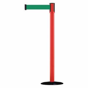 TENSABARRIER 890B-33-21-21-MAX-NO-G6X-C Slimline Post, Steel, Blue, 38 Inch Post Height, 2 Inch Post Dia, 14 Inch Base Dia | CU6JEA 44ZW41