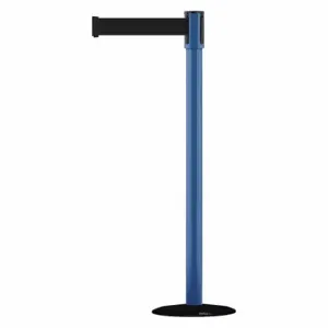 TENSABARRIER 890B-33-23-23-MAX-NO-B9X-C Slimline Post, Steel, Blue, 38 Inch Post Height, 2 Inch Post Dia, 14 Inch Base Dia | CU6JDY 44ZW55