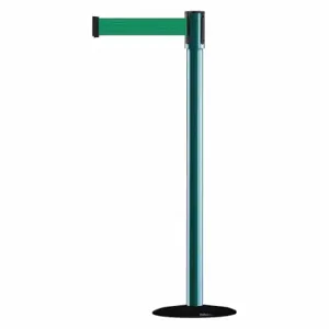 TENSABARRIER 890B-33-28-28-MAX-NO-G6X-C Slimline Post, Steel, Green, 38 Inch Post Height, 2 Inch Post Dia, 14 Inch Base Dia | CU6JEM 44ZW56