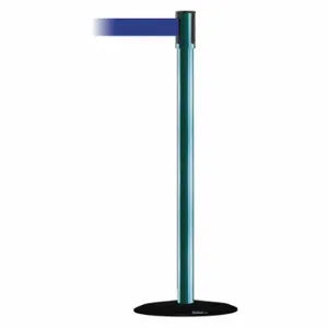 TENSABARRIER 890B-33-28-28-MAX-NO-L5X-C Slimline Post, Steel, Green, 38 Inch Post Height, 2 Inch Post Dia, 14 Inch Base Dia | CU6JEJ 44ZV99