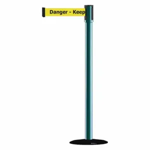 TENSABARRIER 890B-33-28-28-MAX-NO-YDX-C Slimline Post, Steel, Green, 38 Inch Post Height, 2 Inch Post Dia, 14 Inch Base Dia | CU6JEQ 44ZX08