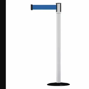 TENSABARRIER 890B-33-32-32-MAX-NO-L5X-C Slimline Post, Steel, White, 38 Inch Post Height, 2 Inch Post Dia, 14 Inch Base Dia | CU6JGD 44ZX01