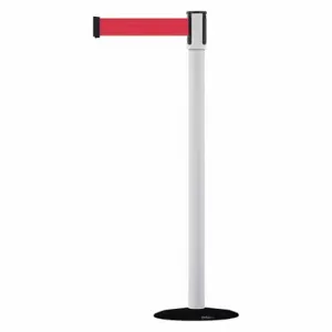 TENSABARRIER 890B-33-32-32-MAX-NO-R5X-C Slimline Post, Steel, Yellow, 38 Inch Post Height, 2 Inch Post Dia, 14 Inch Base Dia | CU6JGT 44ZW38