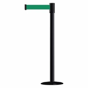 TENSABARRIER 890B-33-33-33-MAX-NO-G6X-C Slimline Post, Steel, Black, 38 Inch Post Height, 2 Inch Post Dia, 14 Inch Base Dia | CU6JDL 44ZW93