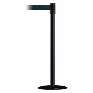 TENSABARRIER 890B-33-33-33-MAX-NO-G7X-C Slimline Post, Steel, Black, 38 Inch Post Height, 2 Inch Post Dia, 14 Inch Base Dia | CU6JDU 44ZV93