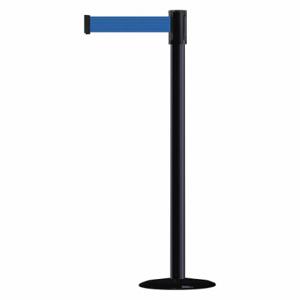 TENSABARRIER 890B-33-33-33-MAX-NO-L5X-C Slimline Post, Steel, Black, 38 Inch Post Height, 2 Inch Post Dia, 14 Inch Base Dia | CU6JDN 44ZW91