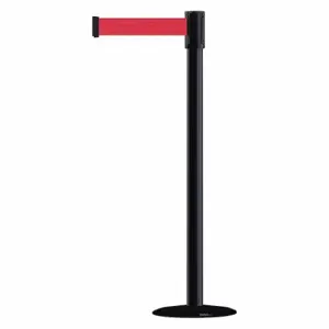 TENSABARRIER 890B-33-33-33-MAX-NO-R5X-C Slimline Post, Steel, Black Wrinkle, 38 Inch Post Height, 2 Inch Post Dia, Basic, 1 Belts | CU6JHK 44ZW42