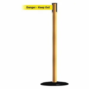 TENSABARRIER 890B-33-35-35-MAX-NO-YDX-C Slimline Post, Steel, Yellow, 38 Inch Post Height, 2 Inch Post Dia, 14 Inch Base Dia | CU6JGX 44ZV98