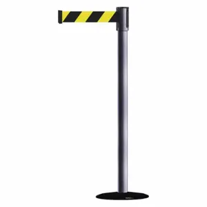 TENSABARRIER 890B-33-73-73-MAX-NO-D4X-C Slimline Post, Steel Hammer Tone, 38 Inch Post Height, 2 Inch Post Dia | CU6JKC 44ZW60