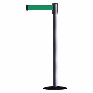 TENSABARRIER 890B-33-73-73-MAX-NO-G6X-C Slimline Post, Steel, Black, 38 Inch Post Height, 2 Inch Post Dia, 14 Inch Base Dia | CU6JDT 44ZW39