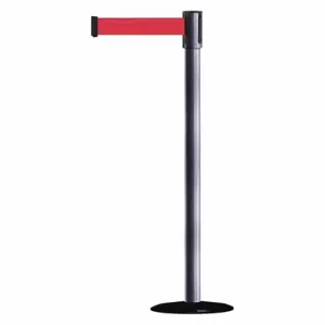 TENSABARRIER 890B-33-73-73-MAX-NO-R5X-C Slimline Post, Steel Hammer Tone, 38 Inch Post Height, 2 Inch Post Dia | CU6JJX 44ZX06