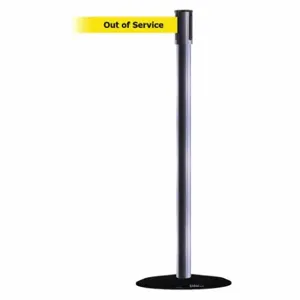 TENSABARRIER 890B-33-73-73-MAX-NO-YEX-C Slimline Post, Steel Hammer Tone, 38 Inch Post Height, 2 Inch Post Dia | CU6JKA 44ZV90