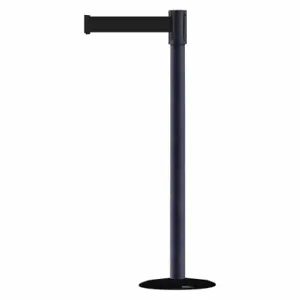 TENSABARRIER 890B-33-89-89-MAX-NO-B9X-C Slimline Post, Steel, Black, 38 Inch Post Height, 2 Inch Post Dia, 14 Inch Base Dia | CU6JDQ 44ZW32