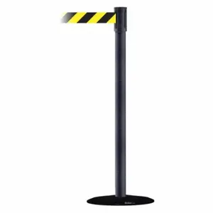 TENSABARRIER 890B-33-89-89-MAX-NO-D4X-C Slimline Post, Steel, Black Wrinkle, 38 Inch Post Height, 2 Inch Post Dia, Basic, 1 Belts | CU6JHG 44ZW04