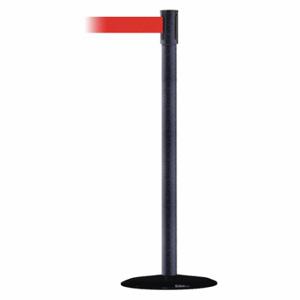 TENSABARRIER 890B-33-89-89-MAX-NO-R5X-C Slimline Post, Steel, Black Wrinkle, 38 Inch Post Height, 2 Inch Post Dia, Red | CU6JHM 44ZX23