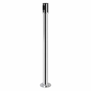 TENSABARRIER 890F-1P-1P-RCV Single Belt Receiver Post, 40 1/2 Inch Height, Stainless Steel, Polished Chrome | CU6JNH 30RJ09