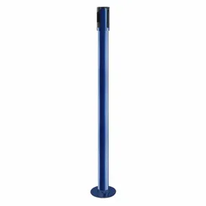 TENSABARRIER 890F-33-23-RCV Single Belt Receiver Post, 40 1/2 Inch Height, Stainless Steel, Blue, 2 Inch Post Dia | CU6JNA 30RJ03