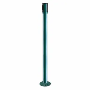 TENSABARRIER 890F-33-28-RCV Single Belt Receiver Post, 40 1/2 Inch Height, Stainless Steel, Green, 2 Inch Post Dia | CU6JND 30RJ05