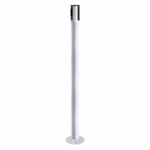 TENSABARRIER 890F-33-32-RCV Single Belt Receiver Post, 40 1/2 Inch Height, Stainless Steel, White, 2 Inch Post Dia | CU6JNV 30RJ07