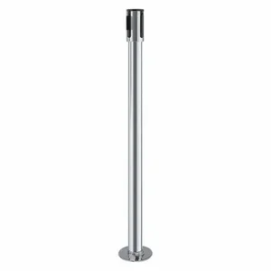 TENSABARRIER 890F-3S-3S-RCV Single Belt Receiver Post, 40 1/2 Inch Height, Stainless Steel, Satin Stainless | CU6JNT 30RJ14