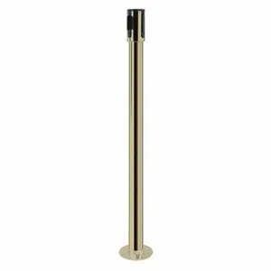 TENSABARRIER 890R-2P-2P-2P-RCV Single Belt Receiver Post, 40 1/2 Inch Height, Stainless Steel, Polished Brass, Removable | CU6JNG 30RJ25