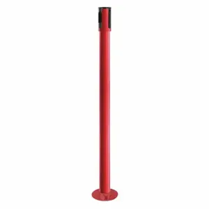 TENSABARRIER 890R-33-21-21-RCV Single Belt Receiver Post, 40 1/2 Inch Height, Stainless Steel, Red, 2 Inch Post Dia | CU6JNM 30RJ20